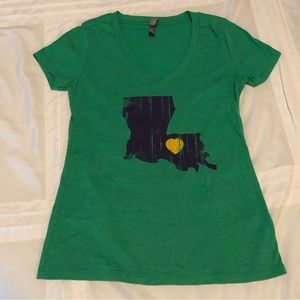 Fleurty Girl - Short Sleeved Tee - L - New Orleans, Mardi Gras, Louisiana
